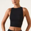 Aya Modal Boat-Neck Tank Top in Black