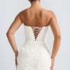 Azaelea Floral-Appliqué Bandeau A-Line Mini Dress in White