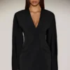 Azelie Single-Breasted Blazer Mini Dress in Black