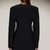 Azelie Single-Breasted Blazer Mini Dress in Black
