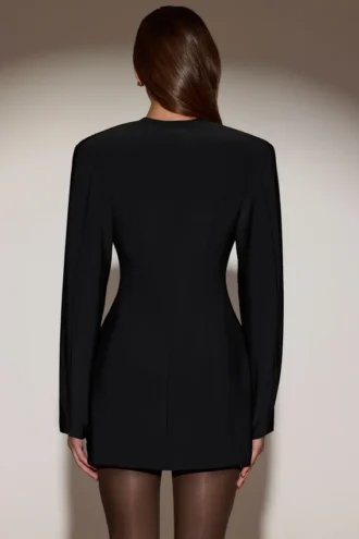 Azelie Single-Breasted Blazer Mini Dress in Black