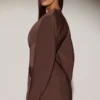 Azelie Single-Breasted Blazer Mini Dress in Chocolate Brown
