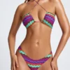 Azure By Oh Polly Swim Micro Cheeky Bikini Bottoms in Multi Print