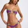 Azure By Oh Polly Swim Micro Cheeky Bikini Bottoms in Multi Print