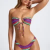 Azure By Oh Polly Swim Multiway Bikini Top in Multi Print