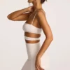Azzurra Textured Jersey Cut-Out A-Line Mini Dress in Ivory