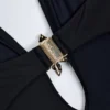 Bahari Cut-Out Hardware-Detail Swimsuit in Black