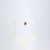 Bahari Cut-Out Hardware-Detail Swimsuit in White