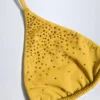Baie Embellished Triangle Bikini Top in Golden Yellow