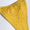 Bali Embellished Drawstring Thong Bikini Bottoms in Golden Yellow
