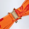 Baracoa Hardware-Detail Halterneck Bikini Top in Orange Orchid Print
