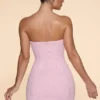 Basel Embellished Strapless Cowl Neck Mini Dress in Blush