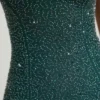 Basel Embellished Strapless Cowl-Neck Mini Dress in Emerald Green