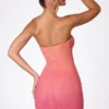 Basel Embellished Strapless Mini Dress in Red and Orange Ombré