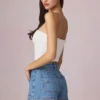Beata High-Waist A-Line Shorts in Mid-Blue Wash