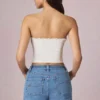 Beata High-Waist A-Line Shorts in Mid-Blue Wash