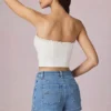 Beata High-Waist A-Line Shorts in Mid-Blue Wash