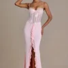 Beatrix Premium Embellished Lace Corset Gown in Baby Pink