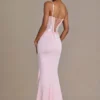 Beatrix Premium Embellished Lace Corset Gown in Baby Pink