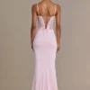Beatrix Premium Embellished Lace Corset Gown in Baby Pink