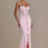 Beatrix Premium Embellished Lace Corset Gown in Baby Pink