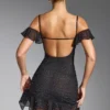 Beaufort Embellished Cold Shoulder Mini Dress in Black