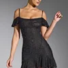 Beaufort Embellished Cold Shoulder Mini Dress in Black