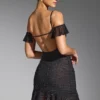 Beaufort Embellished Cold Shoulder Mini Dress in Black