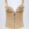Bela Lace-Up Top in Tan
