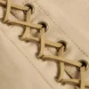 Bela Lace-Up Top in Tan