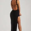 Belgravia Embellished Bandeau Maxi Dress in Black