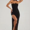 Belgravia Embellished Bandeau Maxi Dress in Black