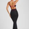 Bella Contrast Binding Cut Out Evening Gown in Black