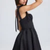 Bellamy Draped Corset Mini Dress in Black