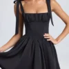 Bellamy Draped Corset Mini Dress in Black