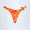 Beqa Hardware-Detail Cheeky Bikini Bottoms in Orange Orchid Print