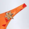 Beqa Hardware-Detail Cheeky Bikini Bottoms in Orange Orchid Print