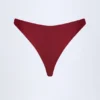 Bermuda Bead-Embellished Cheeky Bikini Bottoms in Dark Cherry