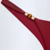 Bermuda Bead-Embellished Cheeky Bikini Bottoms in Dark Cherry