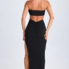Bethania Hardware Detail Cut-Out Halterneck Maxi Dress in Black