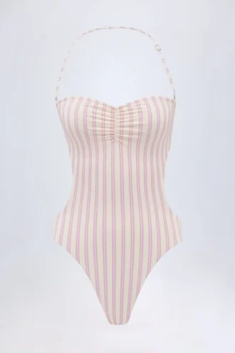 Biarritz Cut-Out Halterneck Swimsuit in Mauve