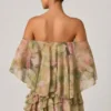 Birdie Off-Shoulder Ruffled Mini Dress in Floral Multi Print