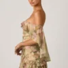 Birdie Off-Shoulder Ruffled Mini Dress in Floral Multi Print