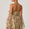 Birdie Off-Shoulder Ruffled Mini Dress in Floral Multi Print