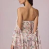Birdie Off-Shoulder Ruffled Mini Dress in Primrose Floral Print