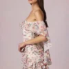 Birdie Off-Shoulder Ruffled Mini Dress in Primrose Floral Print
