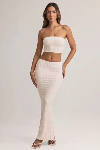 Blake Modal Mid-Rise Maxi Skirt in Stripe Print