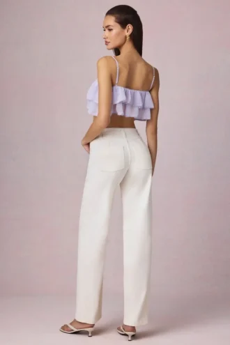 Bobbi Mid-Rise Barrel-Leg Jeans in Ecru Wash