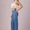 Bobbi Mid-Rise Barrel-Leg Jeans in Mid-Blue Wash