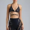 Bonnie Embellished High-Waist Shorts in Black